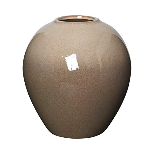 Broste Copenhagen Ingrid M Vase aus Keramik in der Farbe Simple Taupe-Brown, Maße: 24cm x 24cm x 25,5cm, 14463236 von broste Copenhagen