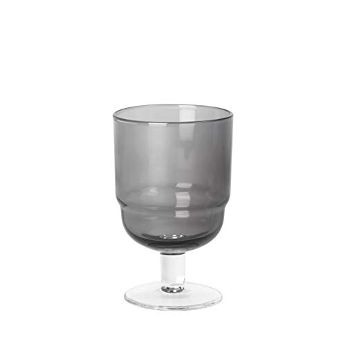 Broste Copenhagen Nordic Bistro Rotweinglas aus mundgeblasenem Glas in der Farbe Grau 200ml, Maße: 6,9cm x 6,9cm x 11,2cm, 14496212 von broste Copenhagen