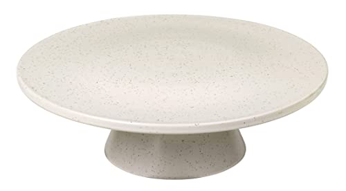 Broste Copenhagen Nordic Vanilla Kuchenplatte aus Keramik in der Farbe Créme gesprenkelt, Maße: 30cm x 30cm x 10cm, 14533471 von broste Copenhagen