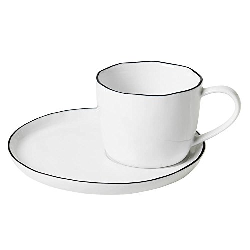 Broste Copenhagen Salt Tasse mit Unterteller von broste Copenhagen