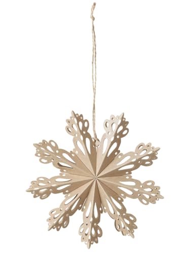 Broste copenhagen Deko 'Snowflake' S Papier, 15cm, Natural Brown von broste Copenhagen