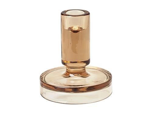 Broste Copenhagen Kerzenständer Petra aus Glas in der Farbe Indian Tan, Maße: 10x11 cm, 14498104 von broste Copenhagen