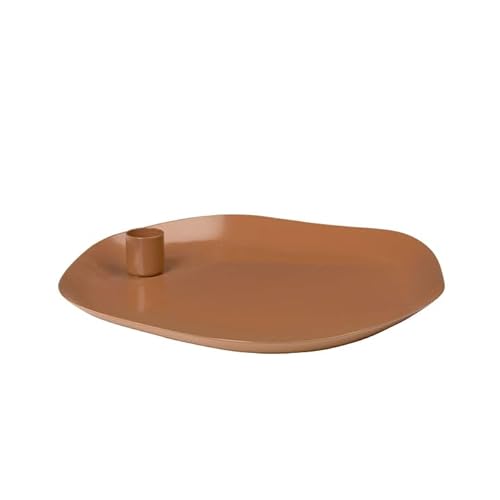 [W0724] [W0724] Kerzenplatte 'Mie' Eisen, Caramel Brown, W25Xl25Xh3Cm Ø22Mm Candle von broste Copenhagen