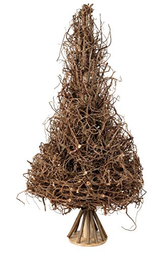 broste Copenhagen 15001081 Sully Deko Baum Rattan Natural mit Glitter 45 cm (1 Stück) von broste Copenhagen