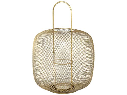 broste Copenhagen Boden Laterne, Metall, Gold, 48x33,5cm von broste Copenhagen