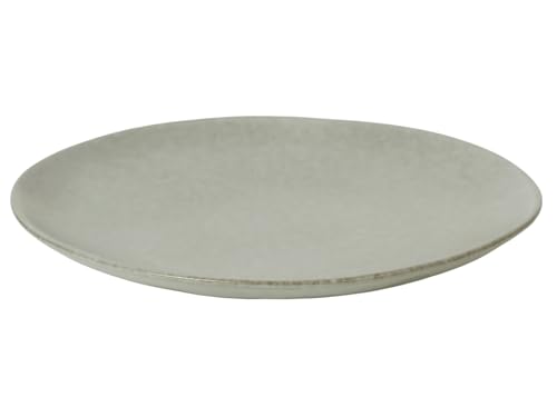 broste Copenhagen Nordic Marsh Speiseteller aus Steingut in der Farbe hellgrau, Duchmesser: 26cm von broste Copenhagen