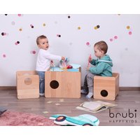 Montessori Cube Stühle - Erster Stuhl Und Tisch Full Solid Hood von brubiEU