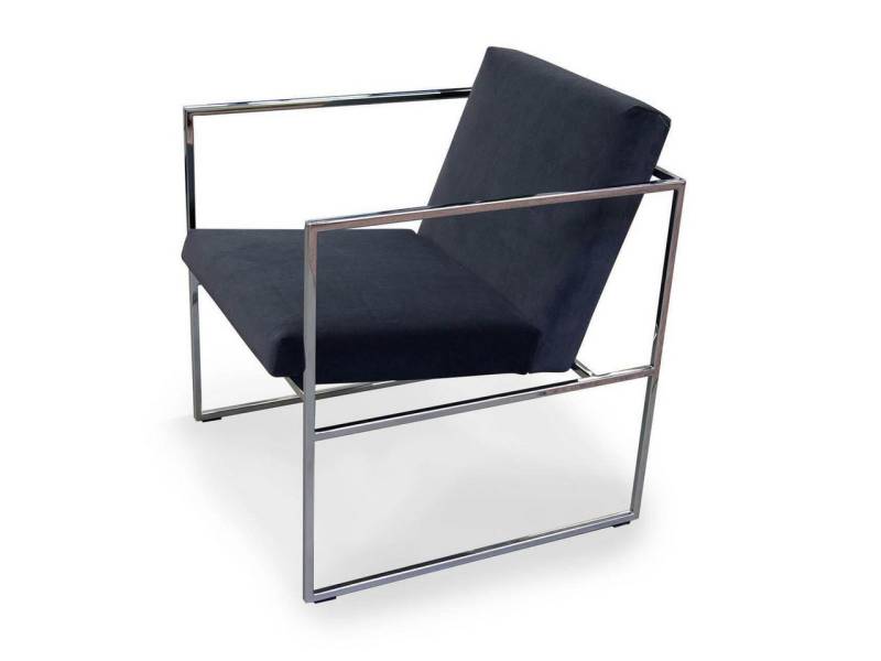 brühl & sippold Cocktailsessel Sessel Grace Stoff Pico Schwarz Gestell Chrom Glänzend von brühl & sippold