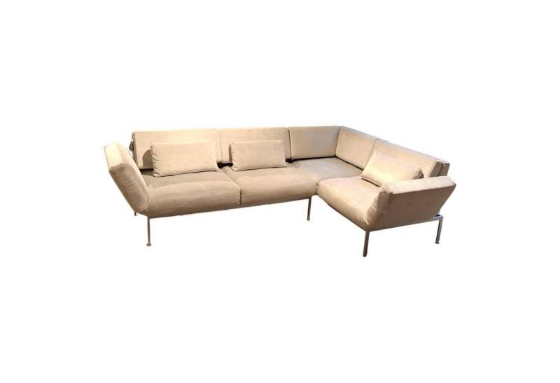 brühl & sippold Ecksofa Ecksofa Roro Soft Stoff 2813 0093 Hellgrau Füße Lackiert Mit von brühl & sippold