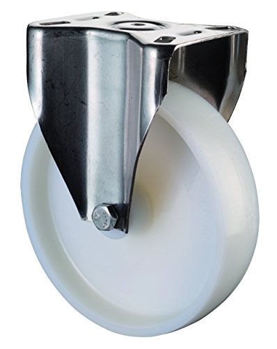 BS Rollen H110.A90.080 Edelstahlrolle, Bockrolle, Ø 80 mm, Anschraubplatte, Kunststoffrad von BS Rollen