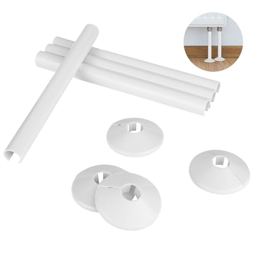Heizungsrohr Verkleidung,Kunststoffschlauch Rohrverkleidung,Heizkörper Rohrisolierung,Universeller Innendurchmesser kleiner als 22mm,4 Stück 200mm(Länge) X 32mm(Außendurchmesser) 4 Stück Rosette von bssmmai