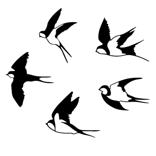 Vogel-Wanddekoration aus Acryl 5 Stück Schwarze Vögel Selbstklebender Wandaufkleber Wandkunst Spiegel Vögel Wohnzimmer Schlafzimmer Dekoration Spiegel Wandaufkleb von bssmmai