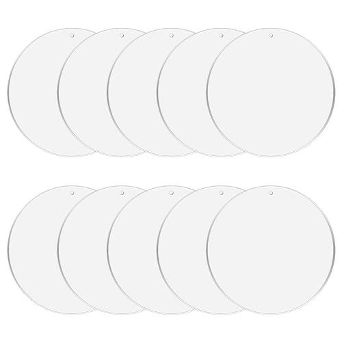 bssmmai 10 Stück 15cm Acrylscheibe Transparent, Acrylscheibe Rund, Rund Klare Acrylplatte, Acrylscheibe Runde mit Loch für DIY Handwerk, Bilderrahmen Malerei, Partyschilder bssmmai 10 Stück 15cm Acrylscheibe Transparent, Acrylscheibe Rund, Rund Klare Acrylplatte, Acrylscheibe Runde mit Loch für DIY Handwerk, Bilderrahmen Malerei, Partyschilder von bssmmai