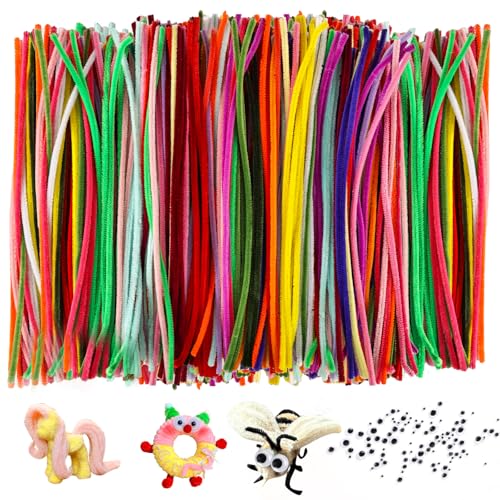 bssmmai 600 Stück Pfeifenputzer zum Basteln, Pfeifenreiniger zum Basteln mit 100 Wackelaugen Selbstklebend, 20 Farben Pfeifenreiniger Bunt Blumen, Pipe Cleaner für Zum DIY und Dekorieren bssmmai 600 Stück Pfeifenputzer zum Basteln, Pfeifenreiniger zum Basteln mit 100 Wackelaugen Selbstklebend, 20 Farben Pfeifenreiniger Bunt Blumen, Pipe Cleaner für Zum DIY und Dekorieren von bssmmai