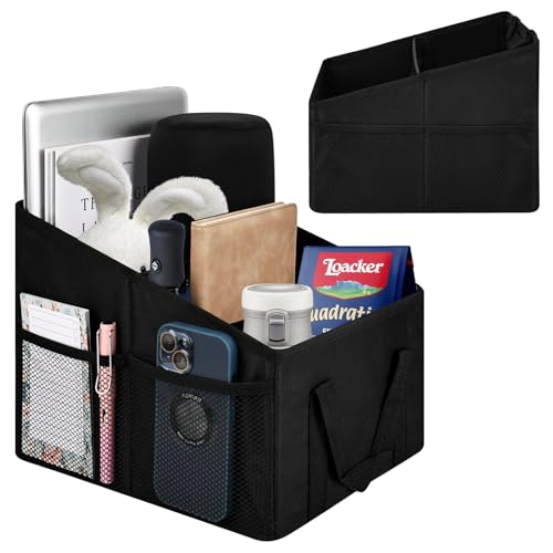 bssmmai Auto Organizer Beifahrersitz Vorne Fußraum, Car Boot Trunk Organizer, Auto Box Kofferraumtaschen mit Teilung Griffen und Mehreren Netztaschen Aufbewahrungsbox Zubehör bssmmai Auto Organizer Beifahrersitz Vorne Fußraum, Car Boot Trunk Organizer, Auto Box Kofferraumtaschen mit Teilung Griffen und Mehreren Netztaschen Aufbewahrungsbox Zubehör von bssmmai