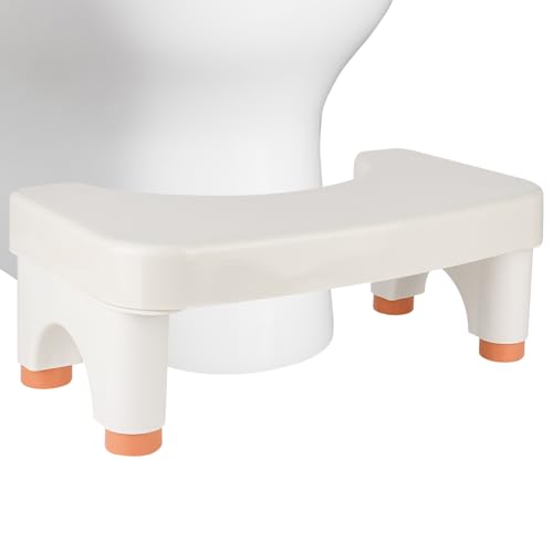 bssmmai Toilettenhocker, Verstellbar Toilettenhocker Erwachsene, Klohocker Erwachsene, Kackhocker für Erwachsene und Kinder,Tragbarer Klo Hocker, Anti-Rutsch WC Hocker, 4 Höhen Von 15-21 cm von bssmmai