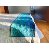 Oceanic Dreams Gesteppter Bettläufer, Akzent-Quilt Auf Bestellung in Jeder Größe, Moderner Quilt-Tischläufer Oder Bettakzent, Moderne Quilt-Wandkunst von btaylorquilts