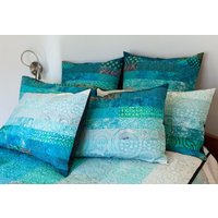 Türkis Blau Moderne Quilt Kissenbezüge - Wählen Sie Ihre Größe Made To Order von btaylorquilts