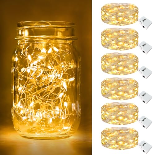 btfarm 6 Stück/3 Modi LED Lichterkette Batterie Klein, 2M 20LED Lichterkette mit Batterie, Mini Lichterketten Batteriebetrieben für Party, Weihnachten, DIY, Hochzeit, Innen Deko (Warm Weiß) btfarm 6 Stück/3 Modi LED Lichterkette Batterie Klein, 2M 20LED Lichterkette mit Batterie, Mini Lichterketten Batteriebetrieben für Party, Weihnachten, DIY, Hochzeit, Innen Deko (Warm Weiß) von btfarm