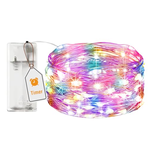 btfarm 1 Stück LED Lichterkette Batterie mit Timer, 2M 20 LED Micro Silberdraht Lichterkette Innen Batteriebetrieben für Party Weihnachten Hochzeit Halloween Innen Deko, Bunt btfarm 1 Stück LED Lichterkette Batterie mit Timer, 2M 20 LED Micro Silberdraht Lichterkette Innen Batteriebetrieben für Party Weihnachten Hochzeit Halloween Innen Deko, Bunt von btfarm