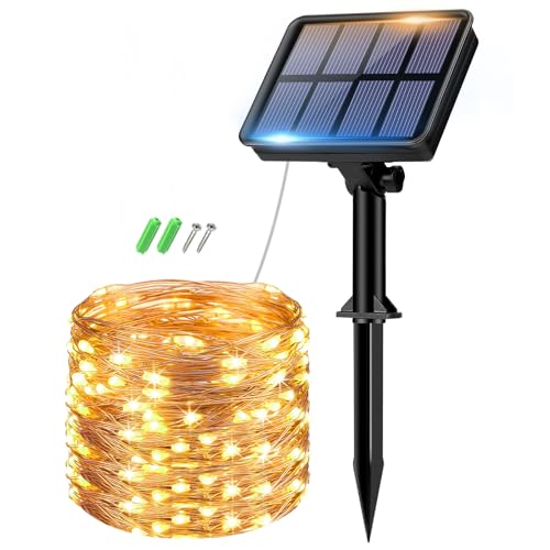 btfarm 1 Stück Solar Lichterkette Aussen, 8M 80 LED Solarlichterkette Außen Wetterfest 8 Modi IP65 Wasserdicht Kupferdraht Lichterkette Außen Solar Outdoor für Garten Terrasse Baum Hof (Warmweiß) btfarm 1 Stück Solar Lichterkette Aussen, 8M 80 LED Solarlichterkette Außen Wetterfest 8 Modi IP65 Wasserdicht Kupferdraht Lichterkette Außen Solar Outdoor für Garten Terrasse Baum Hof (Warmweiß) von btfarm