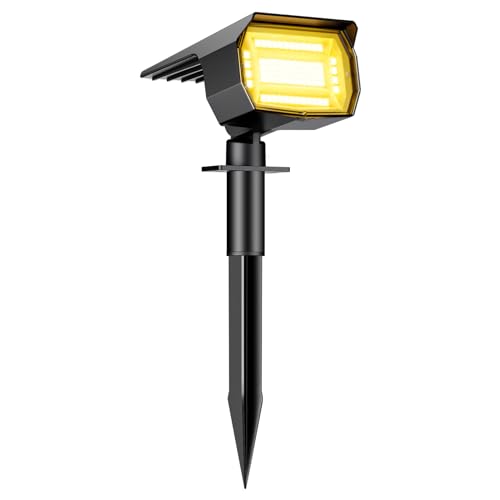 btfarm 1 Stück Solarstrahler für Außen Garten, 72 LED Solarlampen für Außen IP65 Wasserdicht Solar Strahler Gartenleuchten, Solarleuchten für Rasen Auffahrt Gehweg Patio Baum, Warmweiß von btfarm