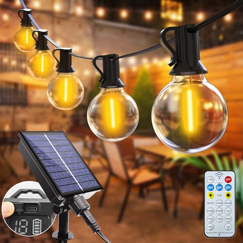 btfarm Solar Lichterkette Aussen Dimmbar, 13M 15 G40 LED Lichterkette Außen Glühbirnen Solar mit Fernbedienung 8 Modi Timer Wasserdicht Solarlichterkette Outdoor für Garten Balkon Party Hochzeit Deko btfarm Solar Lichterkette Aussen Dimmbar, 13M 15 G40 LED Lichterkette Außen Glühbirnen Solar mit Fernbedienung 8 Modi Timer Wasserdicht Solarlichterkette Outdoor für Garten Balkon Party Hochzeit Deko von btfarm