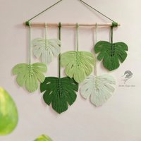 Monstera Blätter Wandbehang, Makramee Blatt, Boho Wanddekor, Weihnachtsgeschenke von buatantanganayun
