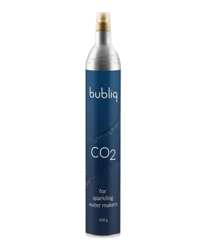 bubliq 63L CO2-Zylinder für Wassersprudler | 450 g Kohlensäure (+25 g extra) | Kompatibel mit allen Wassersprudlern mit Schraub-Gaszylinder | TÜV-geprüft von bubliq