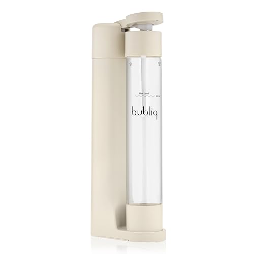 bubliq Wassersprudler, Beige, mit Co2-Zylinder und 1 l Flasche, minimalistisches Design, sparkle anything von bubliq