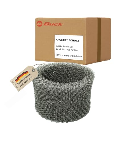 Nagetierschutz Drahtgitter Edelstahl 3 m × 9 cm – Gewelltes Doppelgeflecht | feinmaschiges Mäuse- & Wühlmausgitter | Rostfrei | Flexibel zuschneidbar von buck design