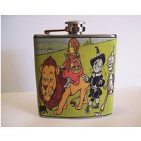 Zauberer Von Oz Flachmann Retro Vintage Märchen L Frank Baum Vogelscheuche Blechmann Kitsch von buckaroosmercantile