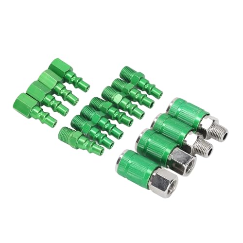 Packung Von 14 Aluminium Luftschlauchanschlüssen 1/4 Zoll Schnellkupplungen Und Stecker Set Schnellanschluss Für Pneumatic To Fast Connection von budebuse