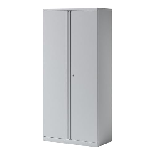 BISLEY Essentials Flügeltürenschrank abschließbar - Stahlschrank mit 3-Punkt-Schloss & Flügeltüren - Aktenschrank aus Metall mit 4 Fachböden für 5 Ordnerhöhen - Farbe: lichtgrau BISLEY Essentials Flügeltürenschrank abschließbar - Stahlschrank mit 3-Punkt-Schloss & Flügeltüren - Aktenschrank aus Metall mit 4 Fachböden für 5 Ordnerhöhen - Farbe: lichtgrau von bümö