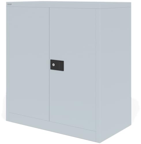 BISLEY Universal Flügeltürenschrank abschließbar - Stahlschrank mit 3-Punkt-Schloss, Tiefe: 50 cm - Werkstattschrank aus Metall mit 1 verzinkten Fachboden für 2 Reihen - Farbe: lichtgrau BISLEY Universal Flügeltürenschrank abschließbar - Stahlschrank mit 3-Punkt-Schloss, Tiefe: 50 cm - Werkstattschrank aus Metall mit 1 verzinkten Fachboden für 2 Reihen - Farbe: lichtgrau von bümö