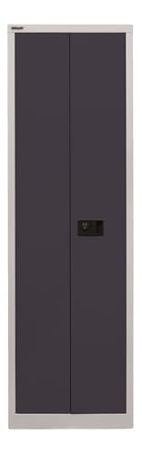BISLEY Universal Flügeltürenschrank abschließbar - Stahlschrank schmal mit 3-Punkt-Schloss & Flügeltüren - Aktenschrank aus Metall mit 4 Fachböden für 5 Ordnerhöhen - Farbe: lichtgrau/anthrazit BISLEY Universal Flügeltürenschrank abschließbar - Stahlschrank schmal mit 3-Punkt-Schloss & Flügeltüren - Aktenschrank aus Metall mit 4 Fachböden für 5 Ordnerhöhen - Farbe: lichtgrau/anthrazit von bümö