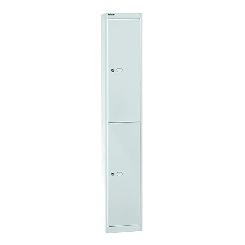 Bisley Garderobenschrank Office mit Schloss aus Stahlblech, 2 Fächer - Spind abschließbar für Sportzeug, Kleidung & Co. - Tiefe: 30,5 cm - Farbe: lichtgrau Bisley Garderobenschrank Office mit Schloss aus Stahlblech, 2 Fächer - Spind abschließbar für Sportzeug, Kleidung & Co. - Tiefe: 30,5 cm - Farbe: lichtgrau von bümö