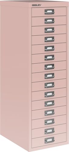 Bisley Multidrawer Schubladenschrank aus Metall mit 15 Schubladen DIN A4 ohne Sockel - Farbe: Pastellpink Bisley Multidrawer Schubladenschrank aus Metall mit 15 Schubladen DIN A4 ohne Sockel - Farbe: Pastellpink von bümö