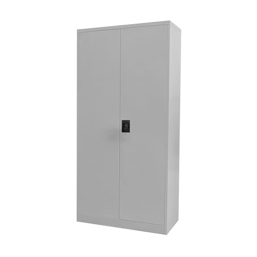 Bisley Toolless Metallschrank abschließbar - Stahlschrank mit 3-Punkt-Schloss & Flügeltüren - Aktenschrank aus Metall mit 4 Fachböden für 5 Ordnerhöhen - Farbe: lichtgrau Bisley Toolless Metallschrank abschließbar - Stahlschrank mit 3-Punkt-Schloss & Flügeltüren - Aktenschrank aus Metall mit 4 Fachböden für 5 Ordnerhöhen - Farbe: lichtgrau von bümö