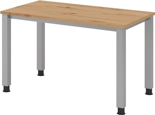 bümö® Homeoffice Schreibtisch höhenverstellbar | Bürotisch | Büroschreibtisch mit Höhenverstellung | Tisch für Zuhause (Asteiche, Rechteck: 120x67,2 cm) von bümö