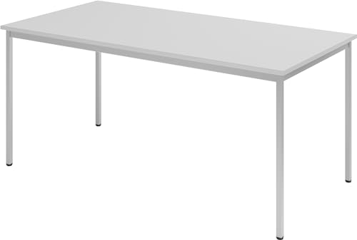 bümö Tisch, Multifunktionstisch 160 x 80 cm in grau - Besprechungstisch, Konferenztisch, Meetingtisch, Mehrzwecktisch, Pausentisch, Besprechungsraum, Meetingraum, Pausenraum von bümö