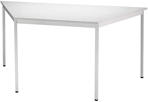 bümö Trapez-Tisch, Multifunktionstisch 160 x 69 cm in grau - Besprechungstisch, Konferenztisch, Meetingtisch, Mehrzwecktisch, Pausentisch für Besprechungsraum, Meetingraum von bümö