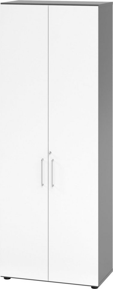 bümö Aktenschrank smart Büroschrank - 6 Ordnerhöhen Dekor: Graphit/Weiß von bümö