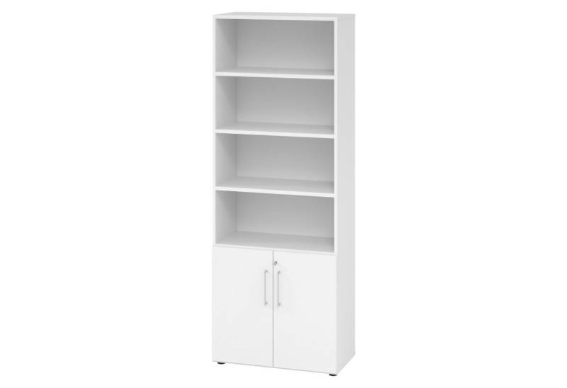 bümö Aktenschrank smart Kombischrank - 2 plus 4 Ordnerhöhen Dekor: Weiß von bümö