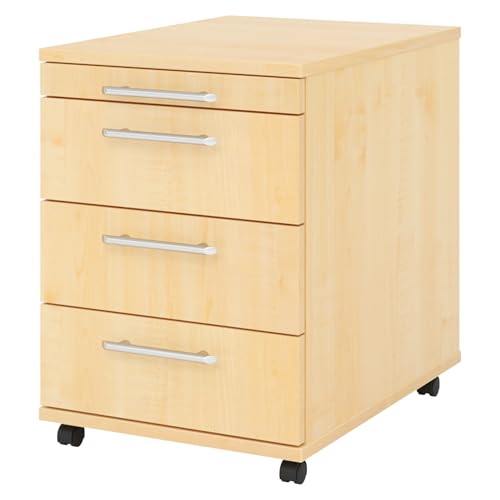 bümö Basic Rollcontainer mit Schubladen, Container aus Holz in Ahorn - Rollwagen für's Büro als Schreibtisch Unterschrank, Bürocontainer od. Schreibtischcontainer mit Relinggriffe bümö Basic Rollcontainer mit Schubladen, Container aus Holz in Ahorn - Rollwagen für's Büro als Schreibtisch Unterschrank, Bürocontainer od. Schreibtischcontainer mit Relinggriffe von bümö