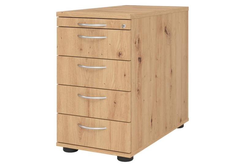 bümö Container office Standcontainer - mit 4 Schubladen Dekor: Asteiche mit Bogengriff (Metall) von bümö