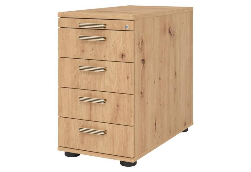 bümö Container office Standcontainer - mit 4 Schubladen Dekor: Asteiche mit Streifengriff (Kunststoff) von bümö