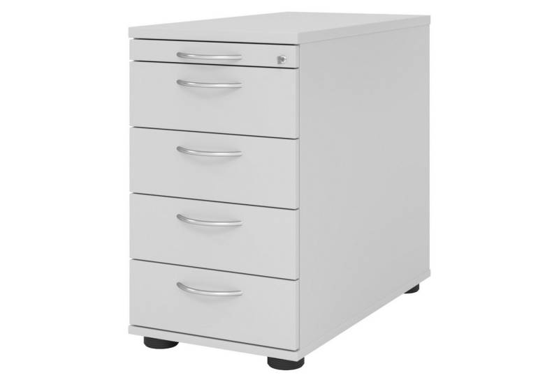 bümö Container office Standcontainer - mit 4 Schubladen Dekor: Grau mit Bogengriff (Metall) von bümö