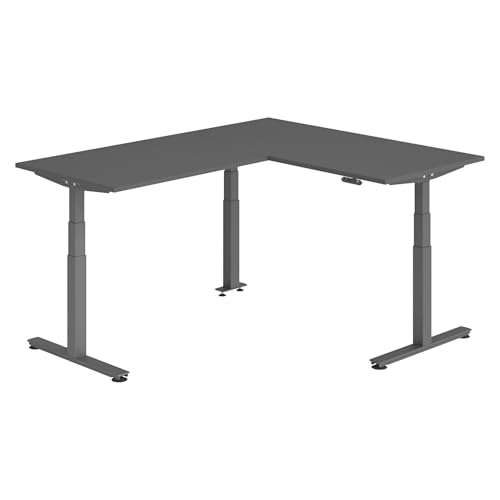 bümö Eckschreibtisch elektrisch höhenverstellbar L-Form: 160 x 200 cm in Graphit, Gestell Graphit - Stehschreibtisch mit Memory-Steuerung, elektrischer XXL Schreibtisch für die Ecke bümö Eckschreibtisch elektrisch höhenverstellbar L-Form: 160 x 200 cm in Graphit, Gestell Graphit - Stehschreibtisch mit Memory-Steuerung, elektrischer XXL Schreibtisch für die Ecke von bümö