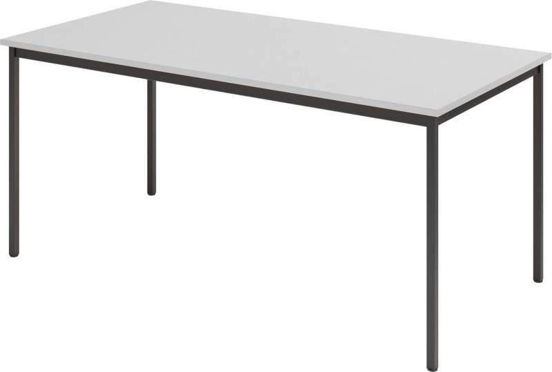 bümö Konferenztisch Kantinentisch Serie-V, Rechteck: 160x80 cm - Optik: Grau/Schwarz von bümö